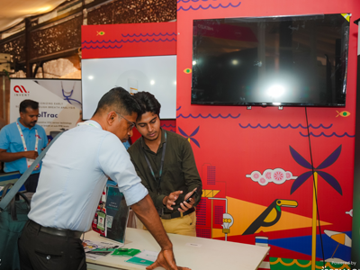 Product Expo booth at Huddle Global 2025
