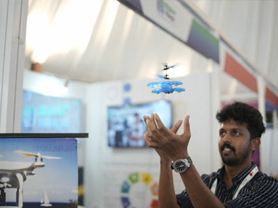 Product Expo booth at Huddle Global 2025
